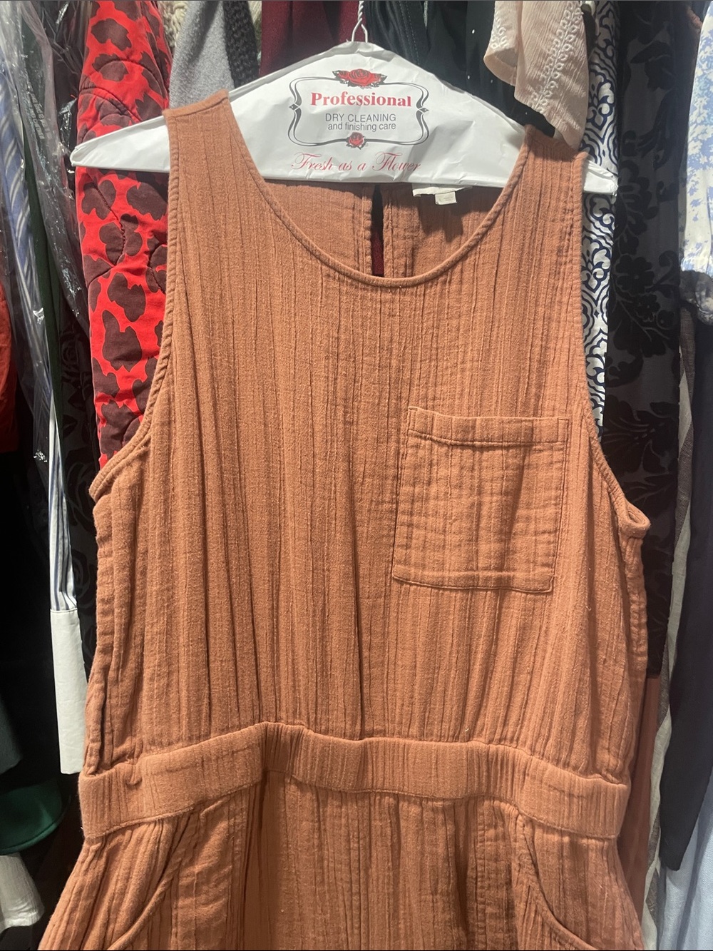 LOFT Sleeveless Mauve-Taupe Midi Jumpsuit - Picture 4 of 6